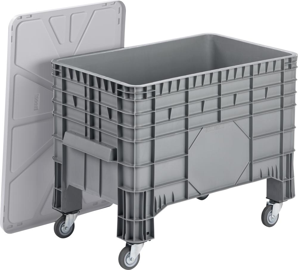 Produktbild von Alpha Paletten Großbehälter PE fahrbar B1040xT640xH790 mm grau Vol. 285 l Boden/Wände gesc 267 4332163874362