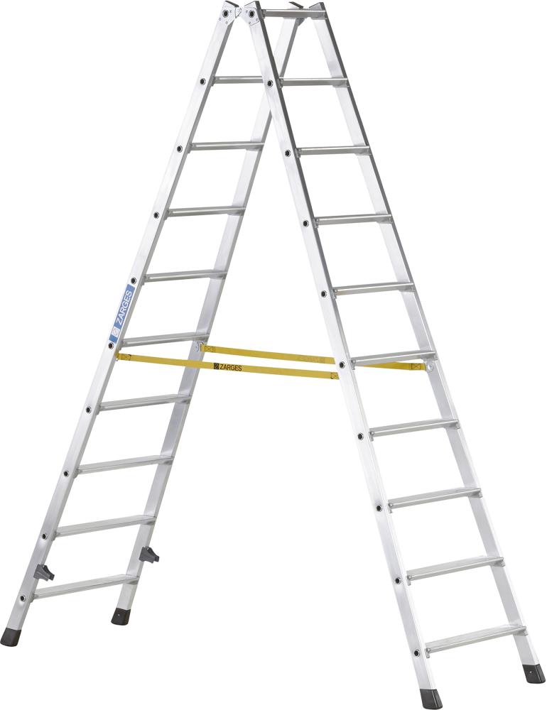 Produktbild von ZARGES Stehleiter Nova B 2x10 Stufen Leiterlänge 2,30 m Arbeitshöhe 3,65 m 42470 4003866424702