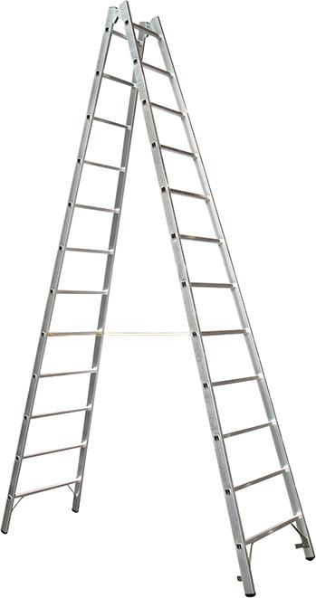 Produktbild von ZARGES Stehleiter Coni B 2x12 Sprossen Leiterlänge 3,46 m Arbeitshöhe 4,60 m 40314 4003866403141