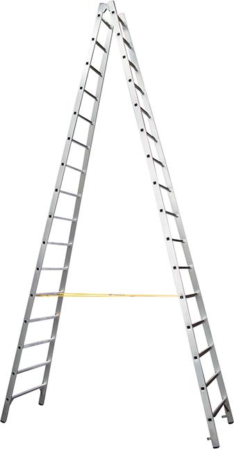 Produktbild von ZARGES Stehleiter Coni B 2x16 Sprossen Leiterlänge 4,58 m Arbeitshöhe 5,65 m 40316 4003866403165