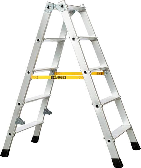 Produktbild von ZARGES Stehleiter Nova B 2x5 Stufen Leiterlänge 1,15 m Arbeitshöhe 2,55 m 42465 4003866424658