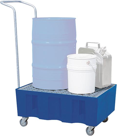Produktbild von asecos Auffangwanne PE 60 l mit Rollen und PE-Gitterrost 18078 4250101102301