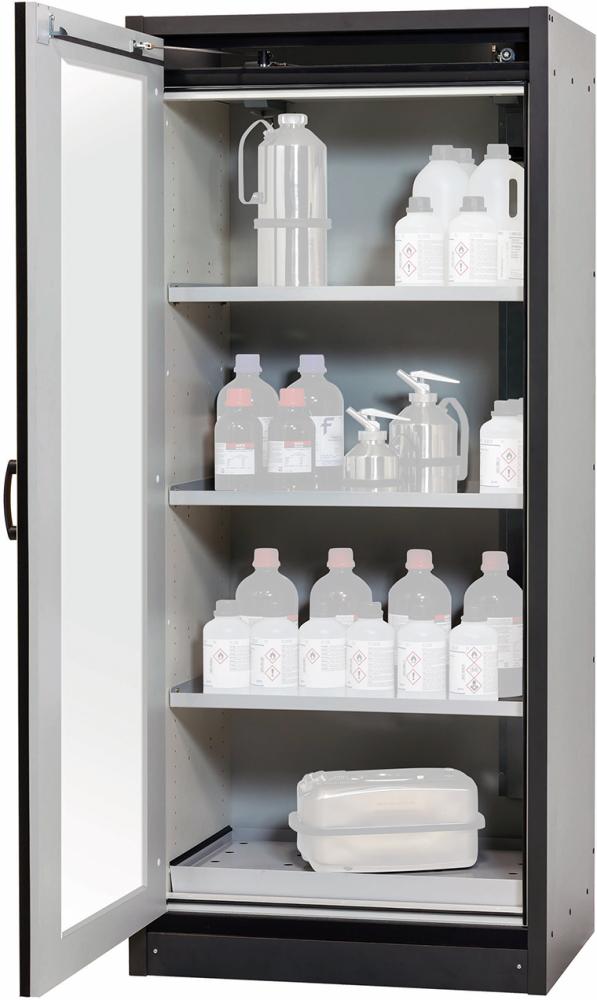 Produktbild von asecos Schrank Q-Classic-30 Fenster 1 Tür 3 Fachböden grau 3278106130043 4054923104969