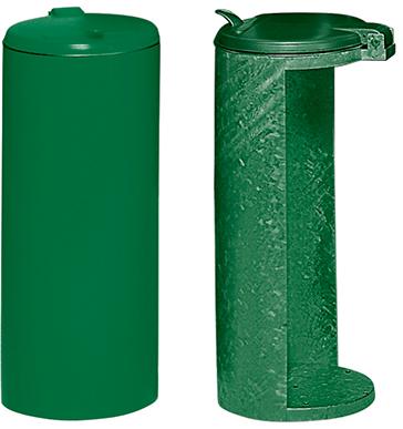 Produktbild von VAR Abfallsammler mit Deckel H 900 mm Ø 450 mm grün 1000 4030695010004