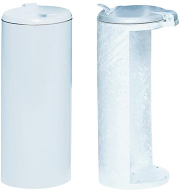 Produktbild von VAR Abfallsammler mit Deckel H 900 mm Ø 450 mm weiß 1006 4030695010066