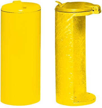 Produktbild von VAR Abfallsammler mit Deckel H 900 mm Ø 450 mm gelb 1009 4030695010097