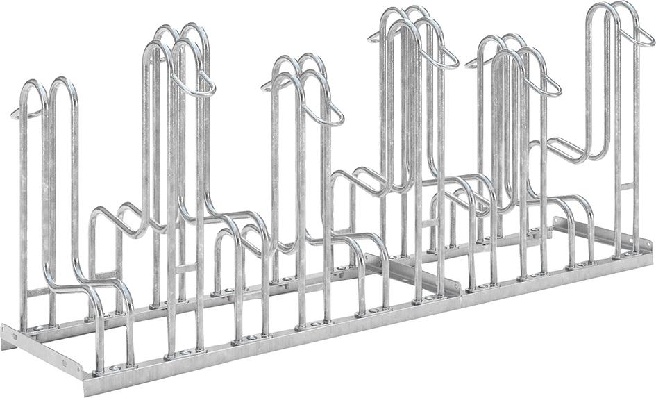 Produktbild von WSM Fahrrad-Standparker zweiseitig verzinkt L 1750 mm 10 Plätze 105800020 4250366514888