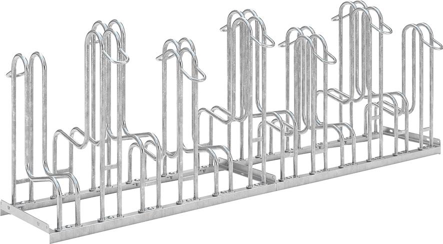 Produktbild von WSM Fahrrad-Standparker zweiseitig verzinkt L 2100 mm 12 Plätze 105800021 4250366514895