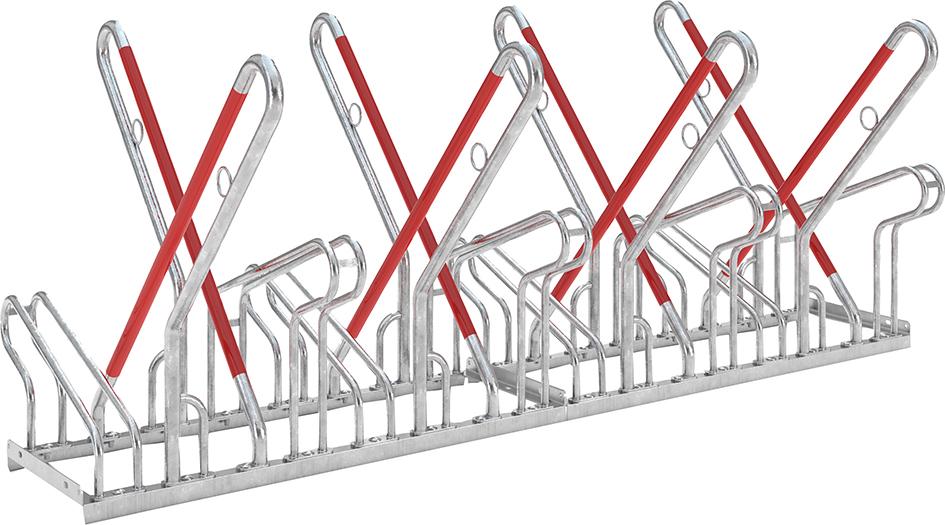 Produktbild von WSM Fahrrad-Anlehnparker zweiseitig verzinkt L 2160 mm 8 Plätze 105700177 4250366528519