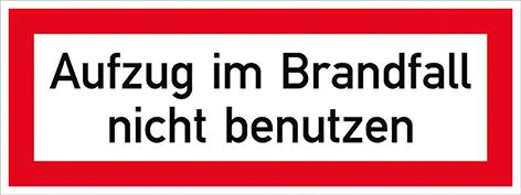 Produktbild von SafetyMarking Brandschutzschild Folie B297xH105 mm Aufzug im Brandfall langnachleuc 4367084920 4044589055231