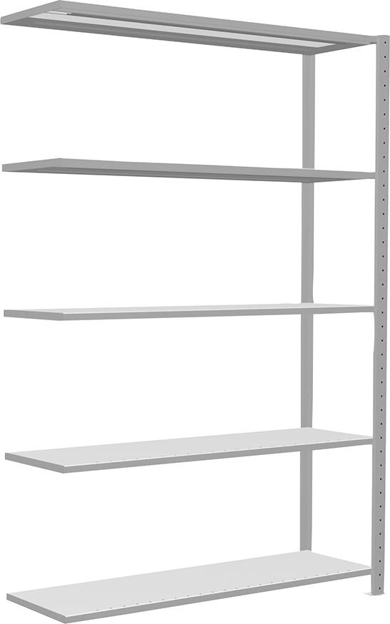 Produktbild von Schulte Steckregal B1300xT400xH2000 mm Anbaufeld 5 Böden RAL 7035 Fachlast 250kg 32845-130 4004514294586