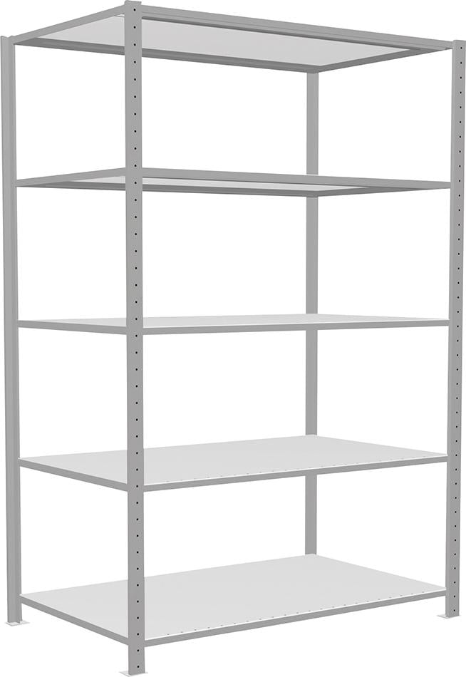 Produktbild von Schulte Steckregal B1300xT800xH2000 mm Grundfeld 5 Böden RAL 7035 Fachlast 150kg 32680-130 4004514293404