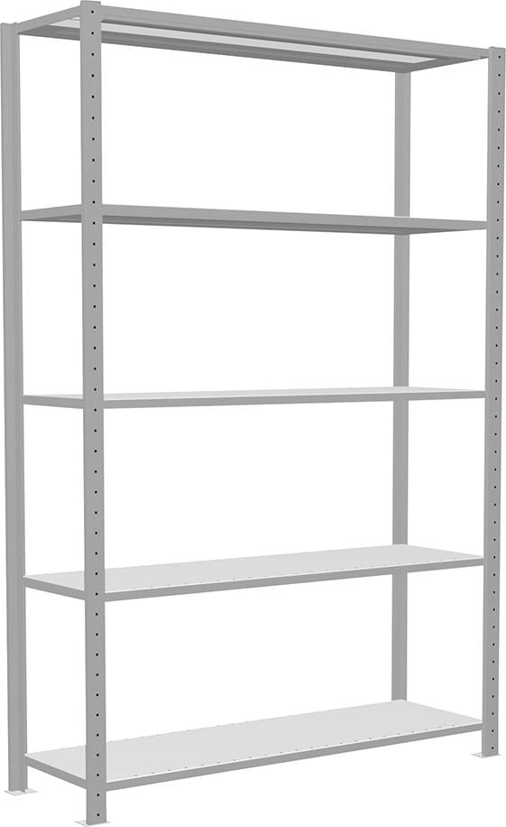 Produktbild von Schulte Steckregal B1300xT400xH2000 mm Grundfeld 5 Böden RAL 7035 Fachlast 150kg 32640-130 4004514292742