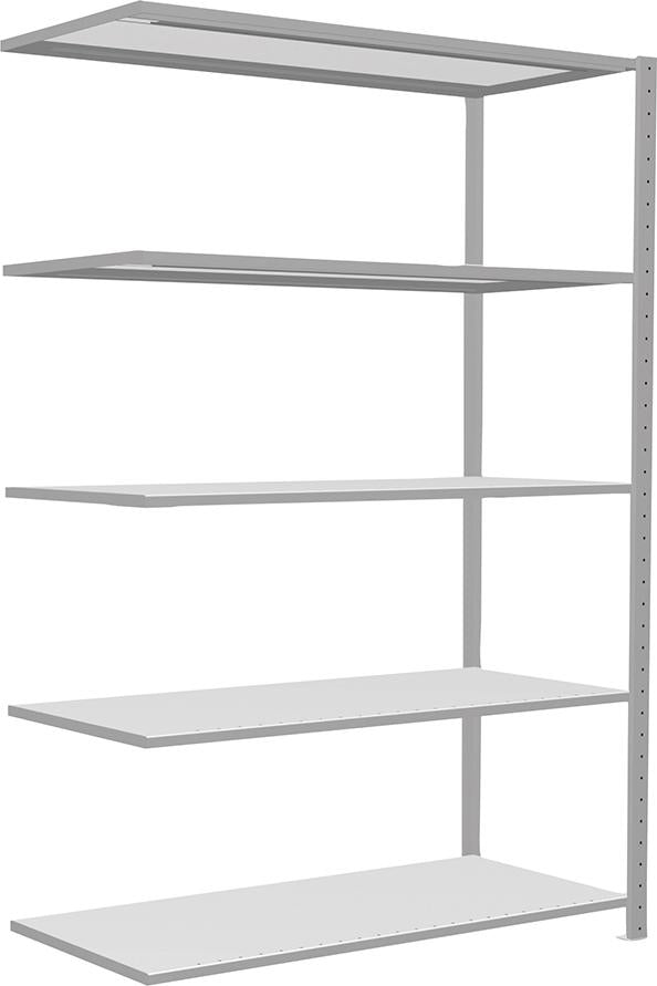 Produktbild von Schulte Steckregal B1300xT600xH2000 mm Anbaufeld 5 Böden RAL 7035 Fachlast 150kg 32665-130 4004514293299