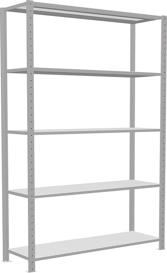 Produktbild von Schulte Steckregal B1300xT400xH2000 mm Grundfeld 5 Böden RAL 7035 Fachlast 250kg 32840-130 4004514294463