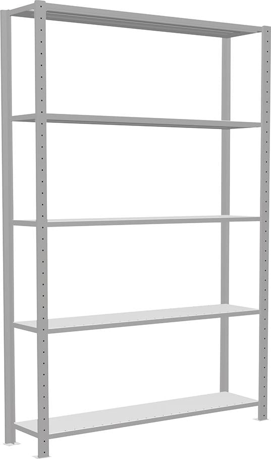 Produktbild von Schulte Steckregal B1300xT300xH2000 mm Grundfeld 5 Böden RAL 7035 Fachlast 150kg 32630-130 4004514292506