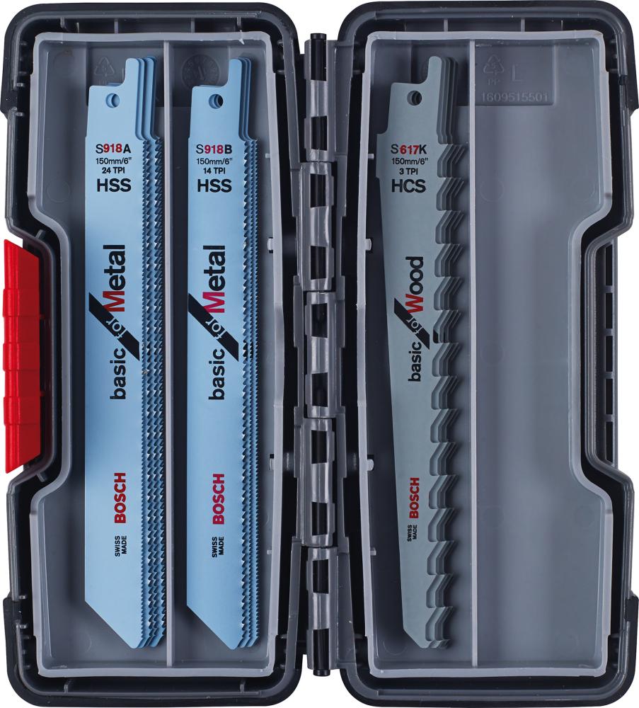 Produktbild von BOSCH Säbelsägeblatt-Set 15-teilig Basic for Wood and Metal 2607010901 3165140846479