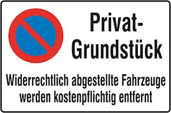 Produktbild von SafetyMarking Parkverbotsschild Aluminium B600xH400 mm Privatgrund Stück 4367009965 4044589014795