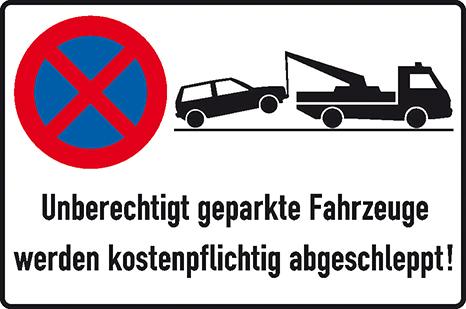 Produktbild von SafetyMarking Parkverbotsschild Aluminium B600xH400 mm Unberechtigt geparkte Fahrze 4367009955 4044589014832