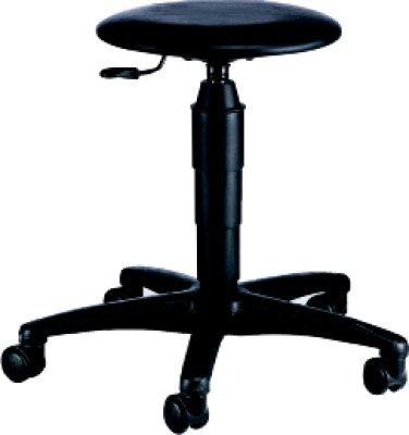 Produktbild von Sitness Drehhocker TEC 60 Kunstledersitz schwarz Sitzhöhe 400-530 mm mit Rollen 4367084911 4014296129952