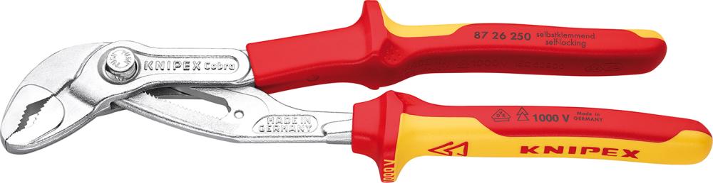 Produktbild von KNIPEX Wasserpumpenzange Cobra mit Mehrkomponenten-Griff VDE 250mm 87 26 250 4003773071495