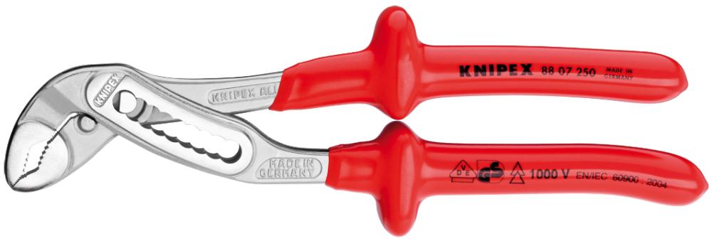 Produktbild von KNIPEX Wasserpumpenzange Alligator VDE 250mm tauchisoliert 88 07 250 4003773019343