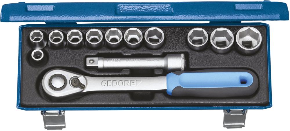 Produktbild von GEDORE Steckschlüssel-Garnitur 1/2" 19 KMU-20 13-teilig 2545810 4010886930229