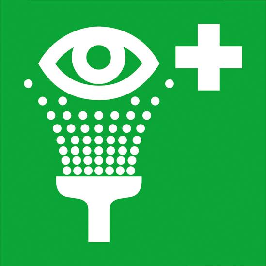 Produktbild von SafetyMarking Hinweisschild Folie B150xH150 mm Augenspüleinrichtung lang nachleucht 4367009550 4044589003973