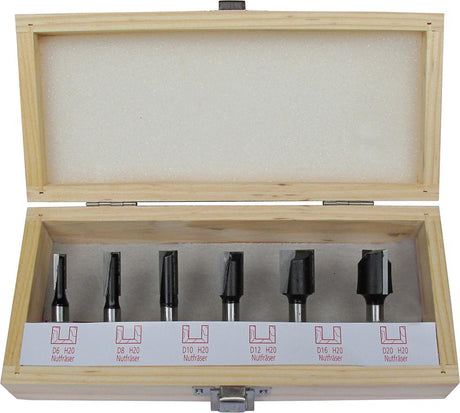 Produktbild von FORTIS Nutfräser-Satz HW S8 6-teilig im Holzkoffer 4221218359 4317784769051