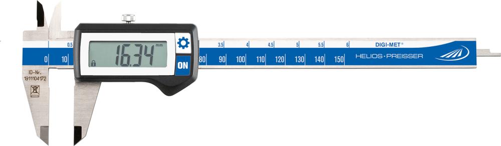 Produktbild von Helios-Preisser Digital-Taschenmessschieber 150mm mit Datenausgang 1320417 4029713018979