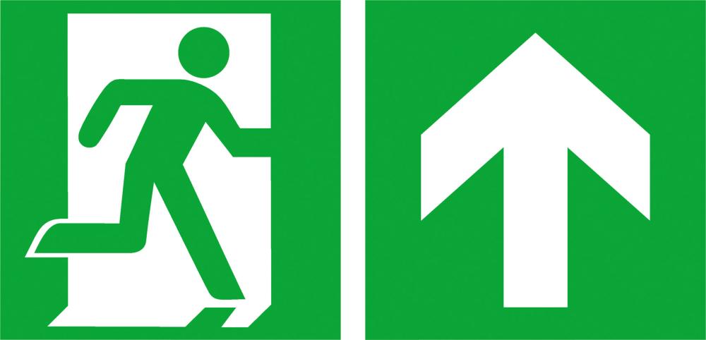 Produktbild von SafetyMarking Fluchtwegschild Folie B300xH150 mm Notausgang rechts mit Pfeil gerade 4367067530 4044589251947