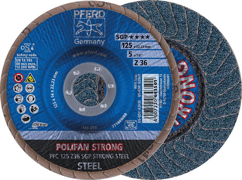 Produktbild von PFERD Fächerschleifscheibe Z 36SGP Strong 125mm K36 67788025 4007220777886