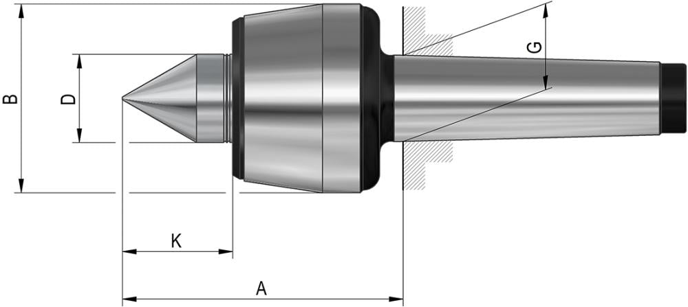 Produktbild von RÖHM Körnerspitze mitlaufend MK 2 43115 4019208014388