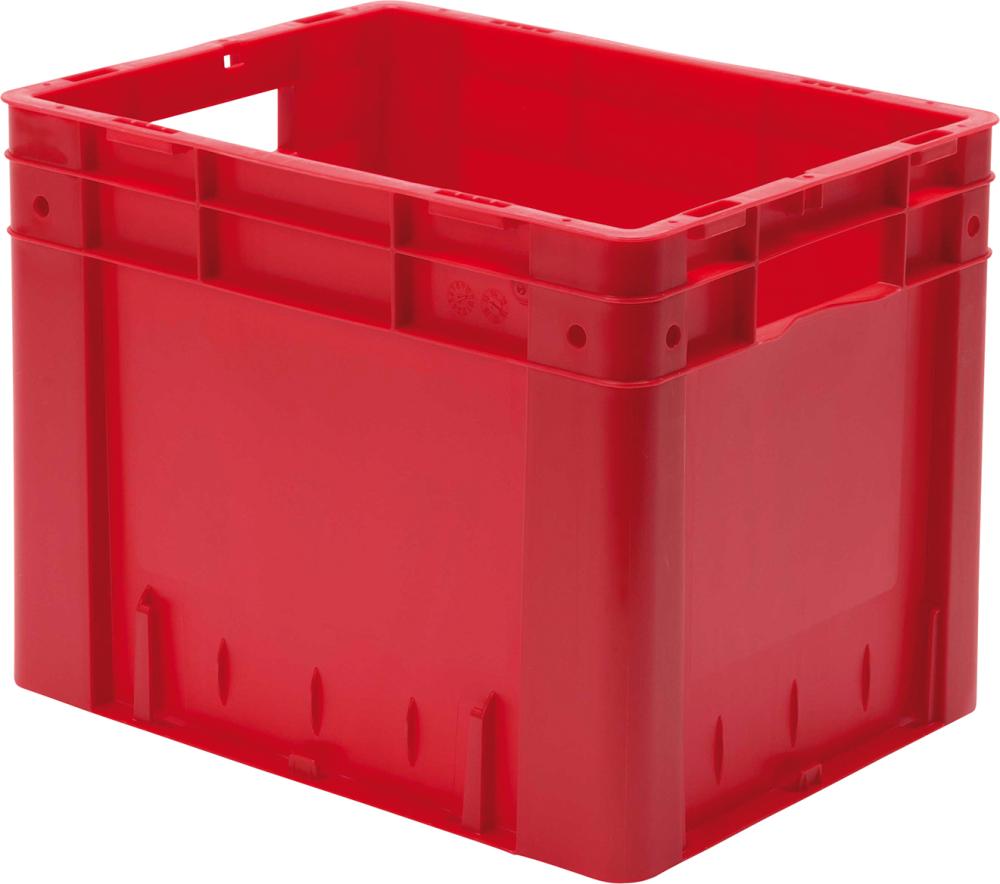 Produktbild von LA-KA-PE Transport-Stapelkasten B400xT320xH320 mm rot Auflast 600kg mit Griffloc 4053569735704 4031022065834
