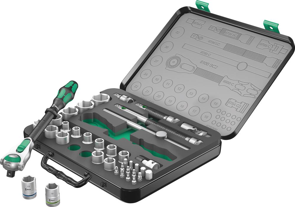 Produktbild von Wera Steckschlüssel-Garnitur 1/2" Zyklop speed 37-teilig 5003645001 4013288121189