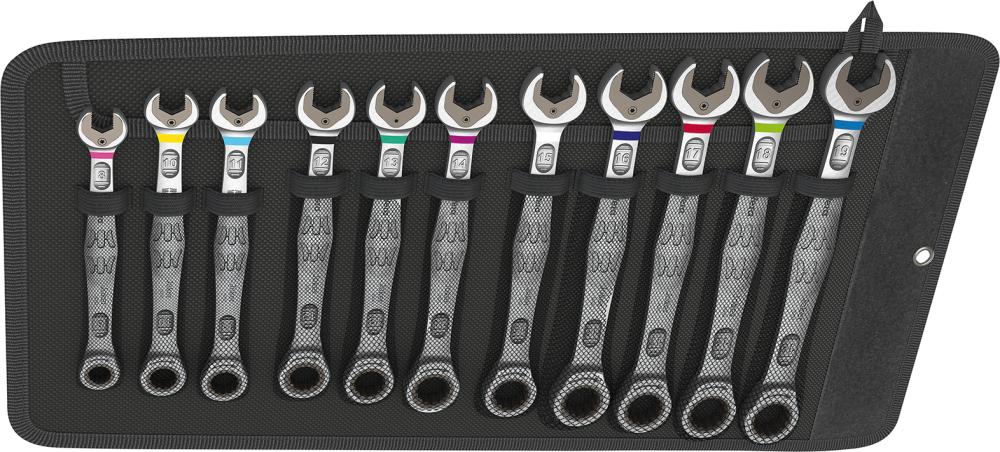 Produktbild von Wera Ratschenschlüssel-Satz Joker gerade 8-19mm 11-teilig in Falttasche 5020013001 4013288167521
