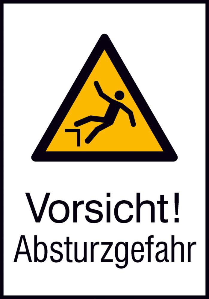 Produktbild von SafetyMarking Warnschild Aluminium B262xH371 mm Vorsicht Absturzgefahr 4367084922 4044589367990
