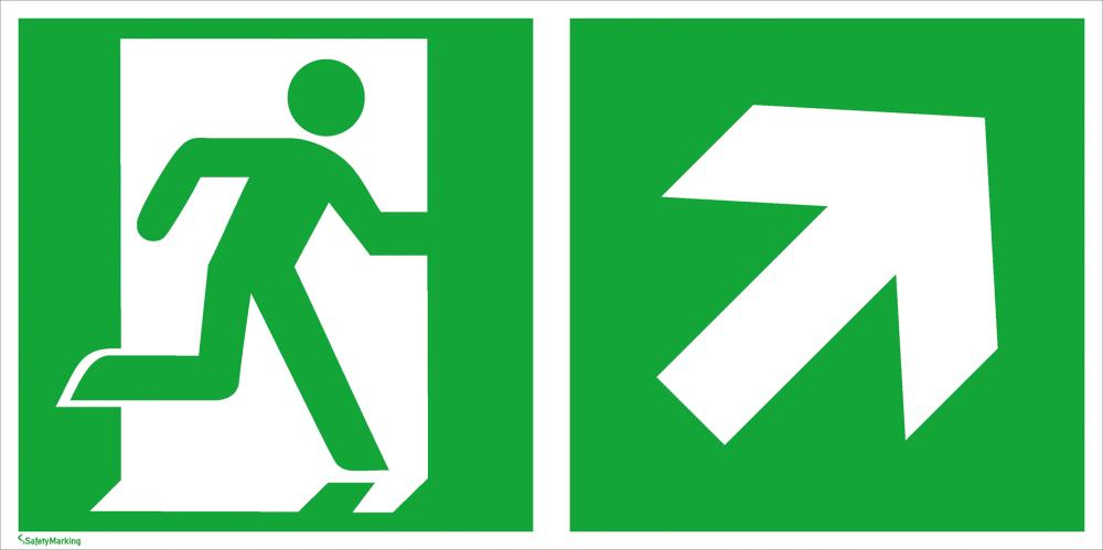 Produktbild von SafetyMarking Fluchtwegschild Aluminium B300xH150 mm Notausgang rechts mit Pfeil re 4367078435 4044589360687