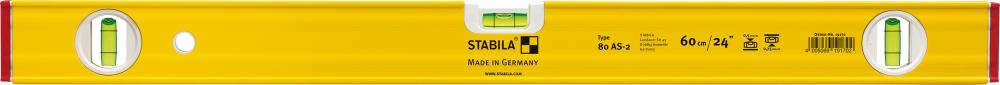 Produktbild von STABILA Wasserwaage Leichtmetall AS-2 180cm pulverbeschichtet 19175 4005069191757