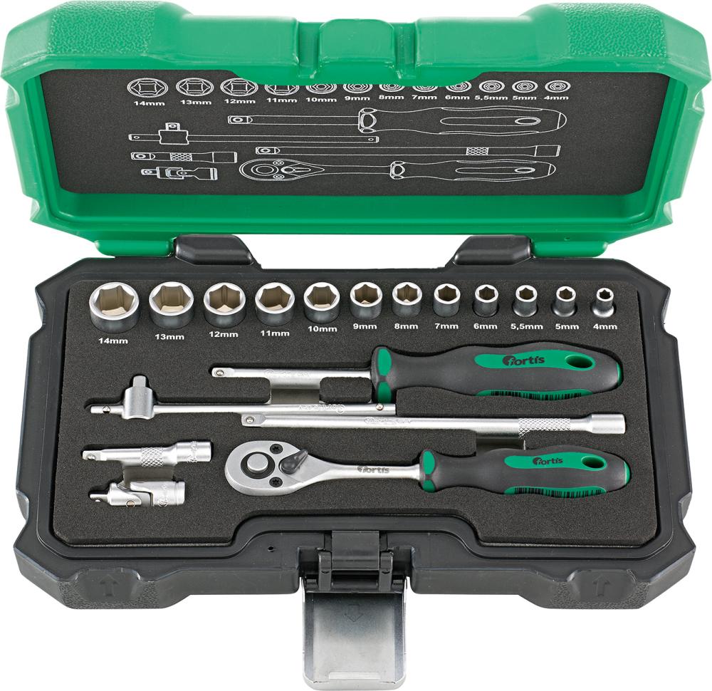 Produktbild von FORTIS Steckschlüssel-Garnitur 18-teilig 4240628095 4317784707800