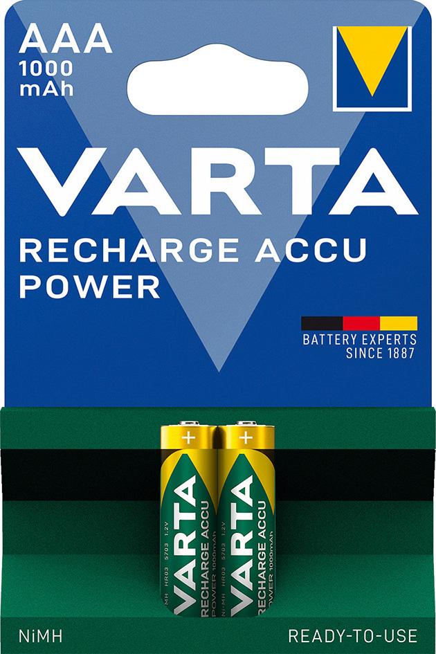 Produktbild von VARTA Batterie Rechargeable Akku AAA 1000mAh 5703301402 4008496538621
