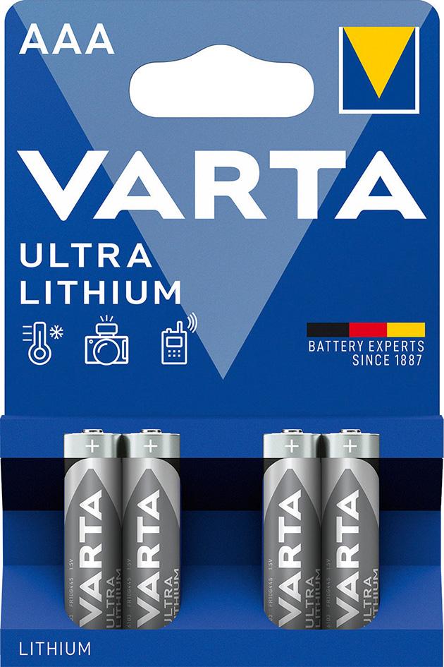 Produktbild von VARTA Batterie Professional Lithium AAA Blister à 4 Stück 6103301404 4008496680436