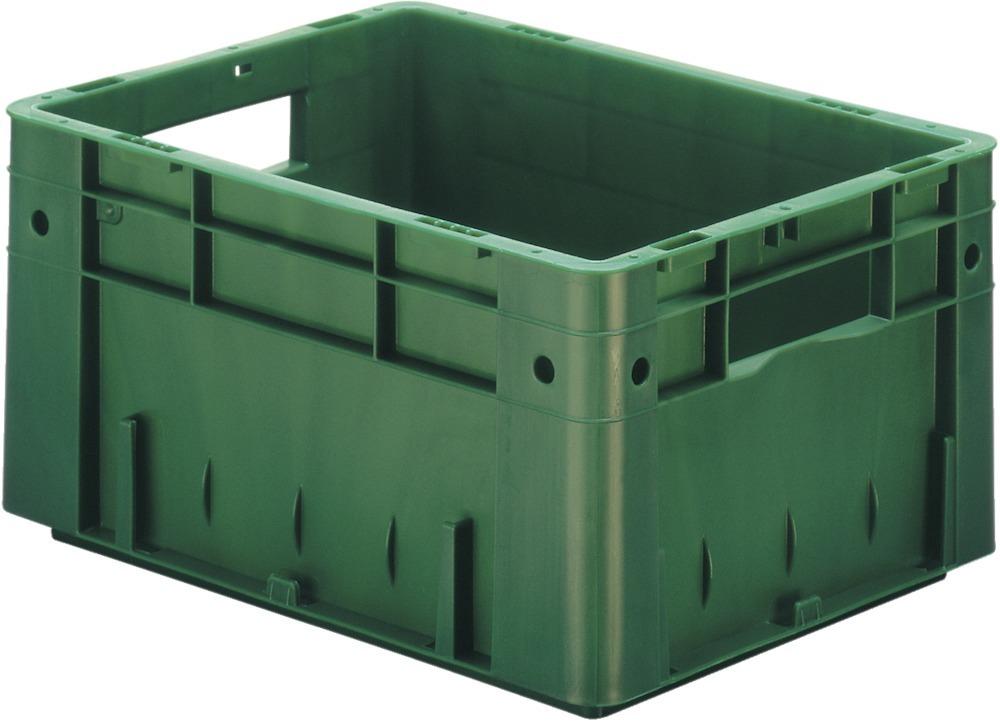 Produktbild von LA-KA-PE Transport-Stapelkasten B400xT300xH210 mm grün Auflast 600kg mit Grifflo 4332163398363 4031022050809