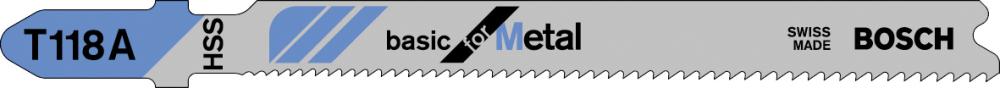Produktbild von BOSCH Stichsägeblatt T 118 A VE à 5 Stück Basic for Metal 2608631013 3165140007290