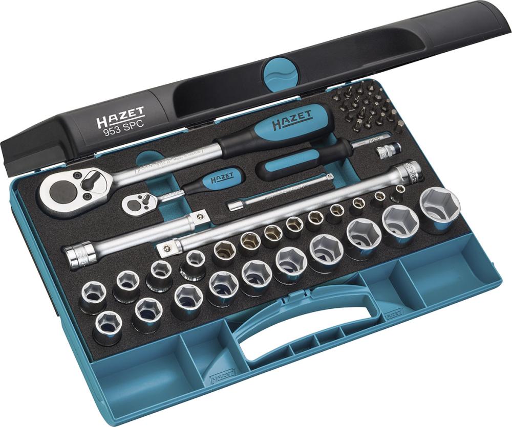 Produktbild von HAZET Steckschlüssel-Garnitur 1/4"+1/2" 953SPC 47-teilig 953SPC 4000896180585