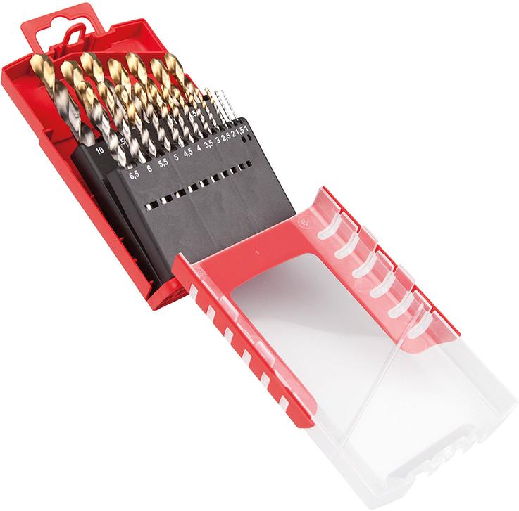 Produktbild von Dormer Pramet Spiralbohrer Set 1-10mm x0,5 A002 in Box 118G Typ N 4xD 19-teilig Tin Ti A087201 7320760703496