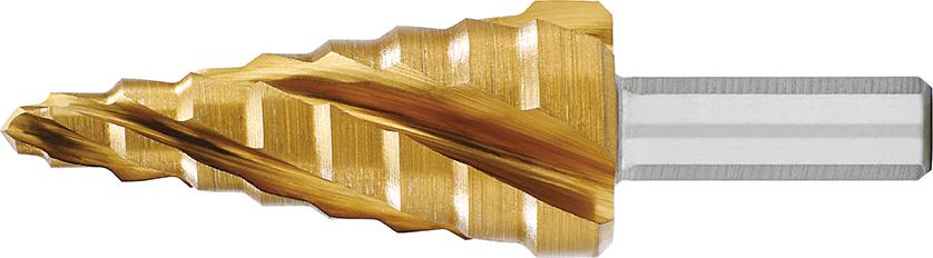 Produktbild von EXACT Stufenbohrer HSS TiN 4-fach Spiralnute 4-20mm 7057 4026558070575