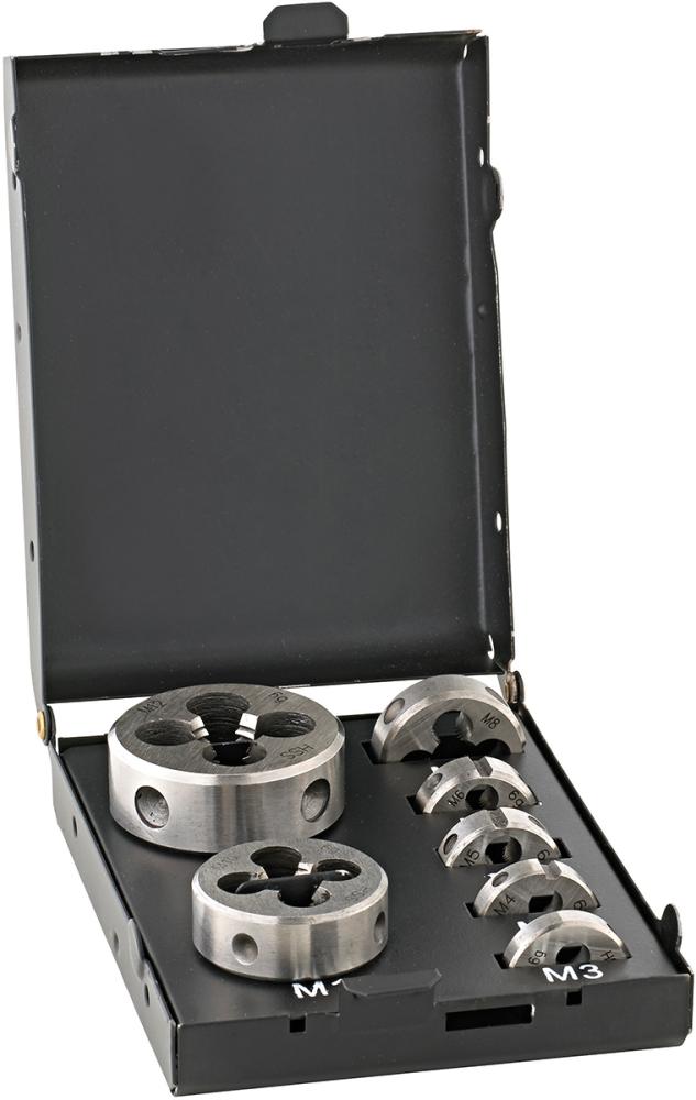 Produktbild von FORTIS Schneideisen-Set EN22568 HSS M3-M12 Metallkassette 4214913200 4063726003799