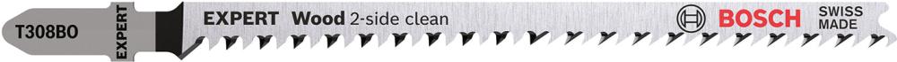Produktbild von BOSCH Stichsägeblatt Expert T 308 BO VE à 5 Stück Wood 2-side clean 2608900555 4059952537795