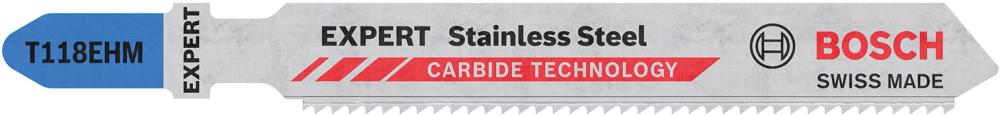 Produktbild von BOSCH Stichsägeblatt Expert T 118 EHM VE à 3 Stück Stainless Steel 2608900562 4059952537863
